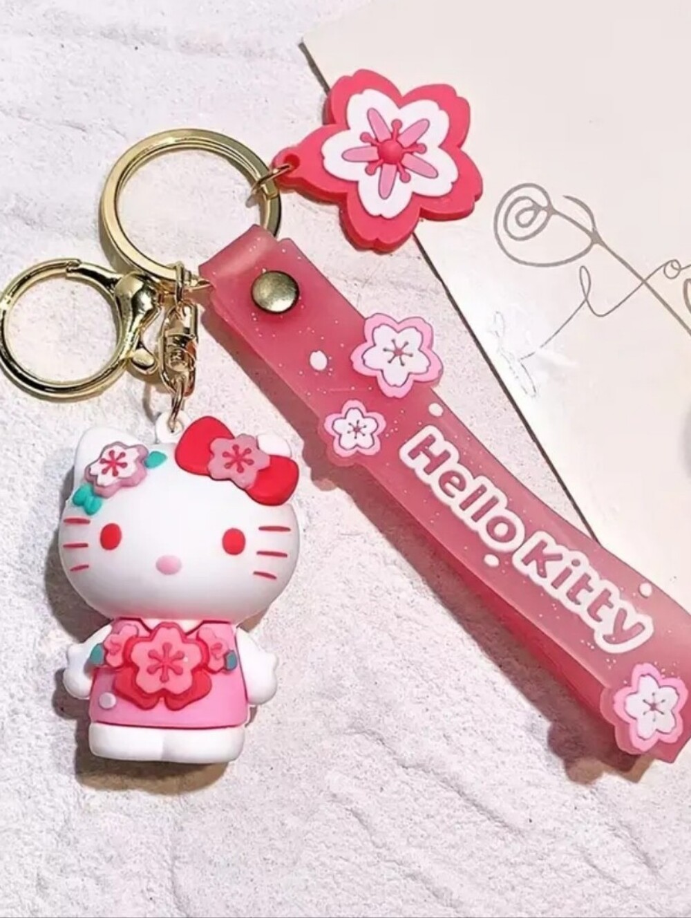 Hello Kitty  Cherry Blossom Key Chain Bag Charm Pink